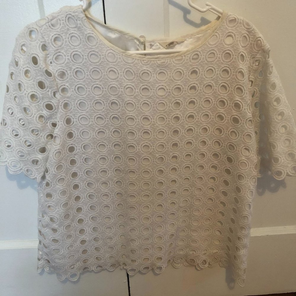 White Eyelet top